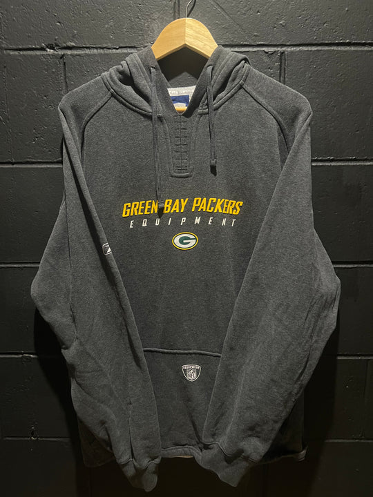 Reebok Green Bay Packers NFL Equipment Hoodie Size Large