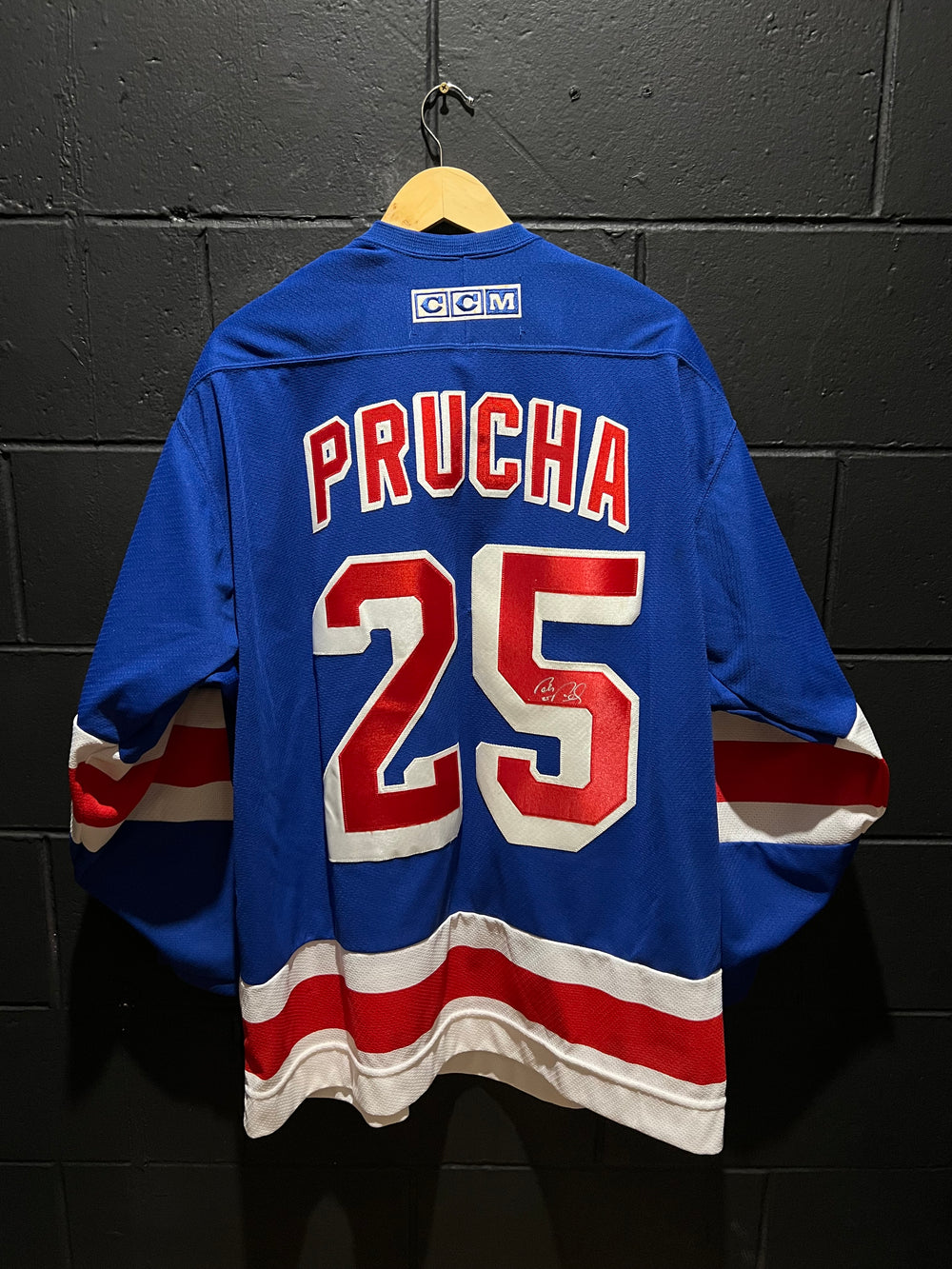 New York Rangers CCM Signed Prucha Made in Canada XL