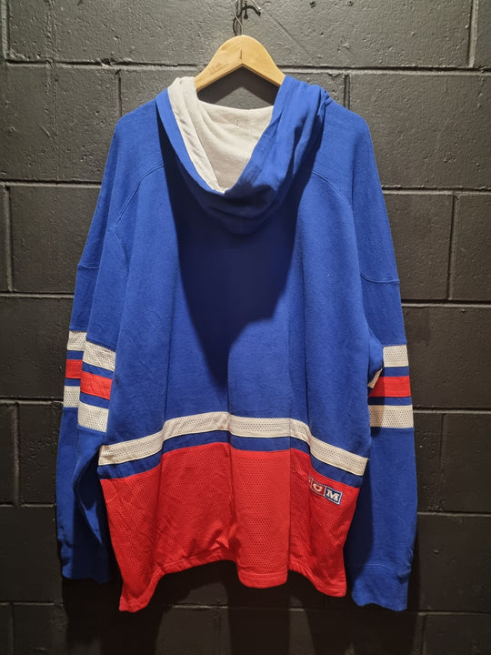 New York Rangers Designer Hockey Jersey Style Hoodie 2XL