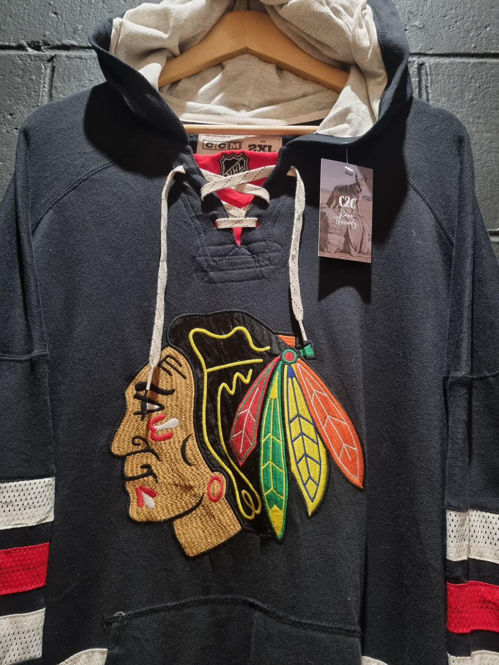 Chicago Blackhawks Designer Hockey Jersey Style Hoodie 2XL