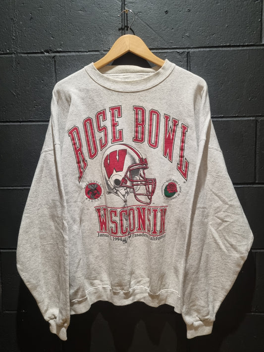 Vintage University of Wisconsin Badgers Football Rose Bowl 1994 Crewneck XL
