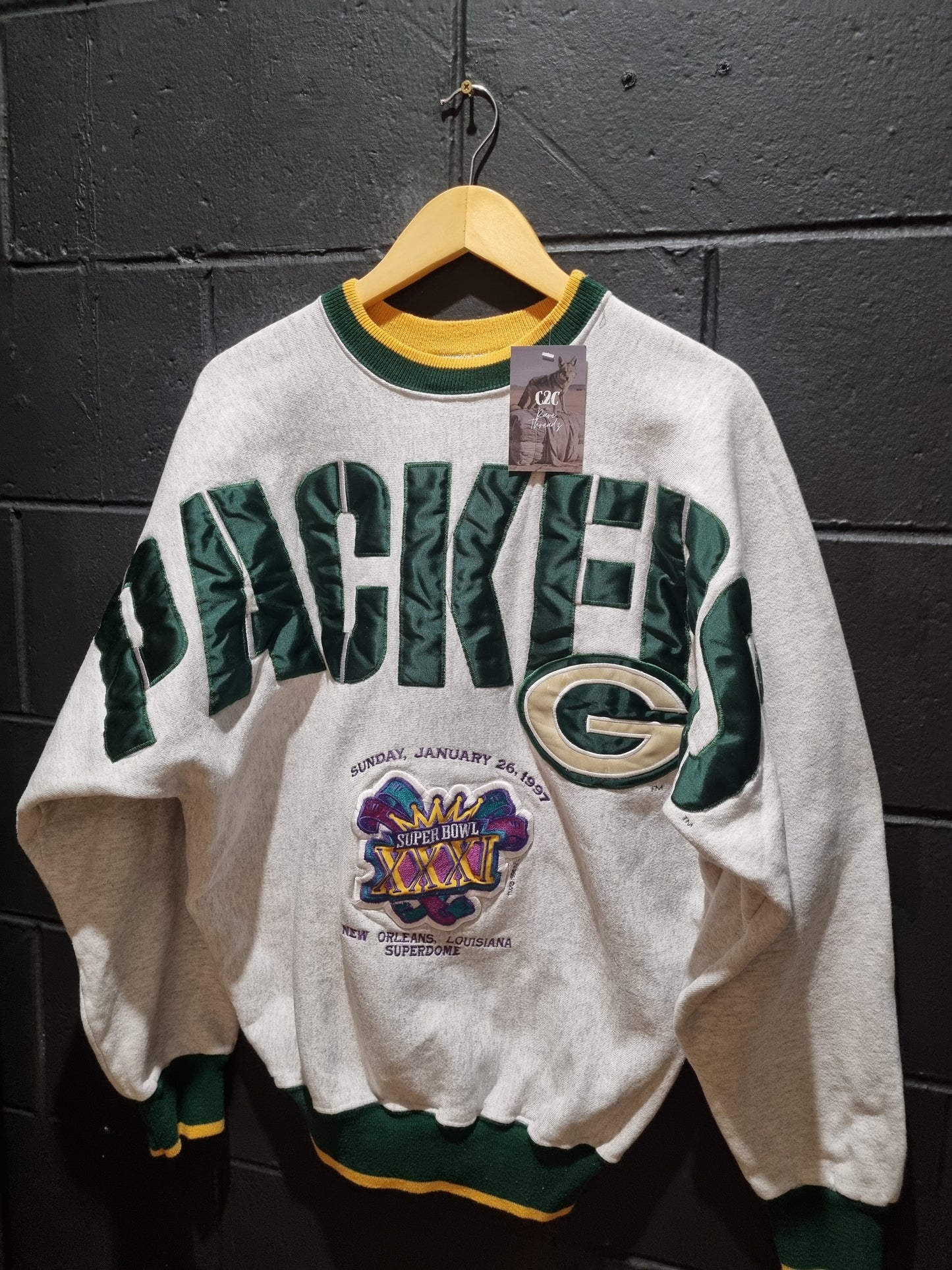 Green Bay Packers Super Bowl XXXI 1997 Sweater XL