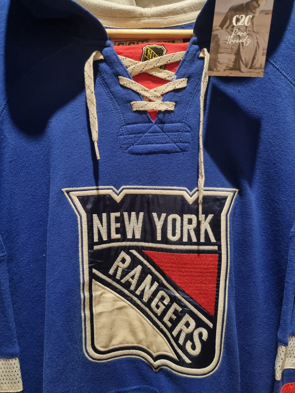 New York Rangers Designer Hockey Jersey Style Hoodie 2XL