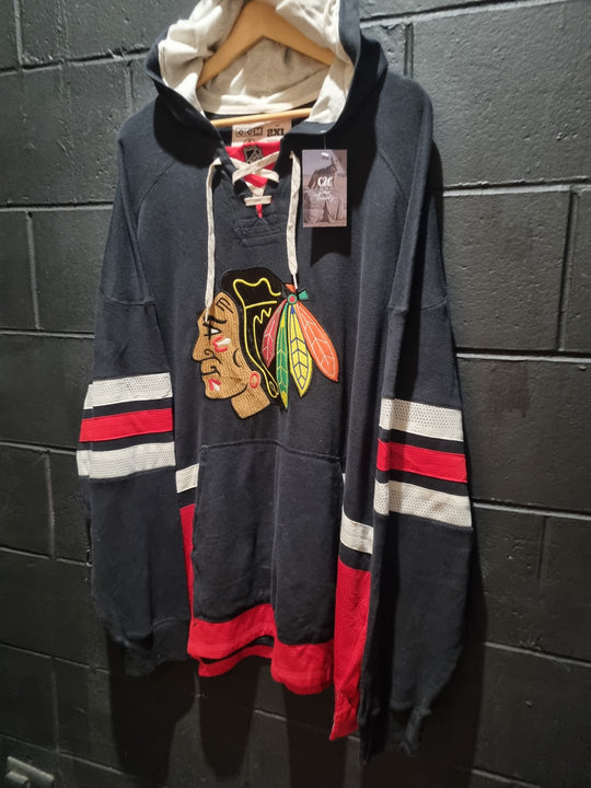 Chicago Blackhawks Designer Hockey Jersey Style Hoodie 2XL