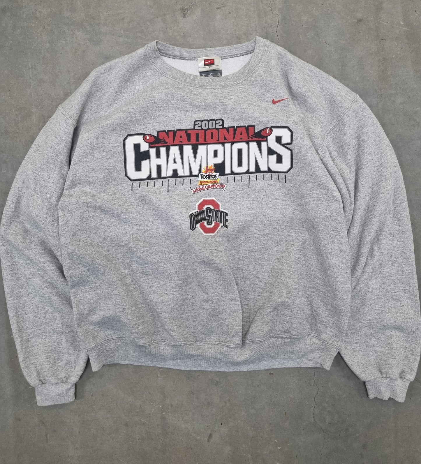 Ohio State National Champions Tostitos 2002 Nike Made in Honduras Sweater Large