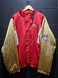 San Francisco 49ers Apex One Gold and Red Satin Puffer Jacket XL