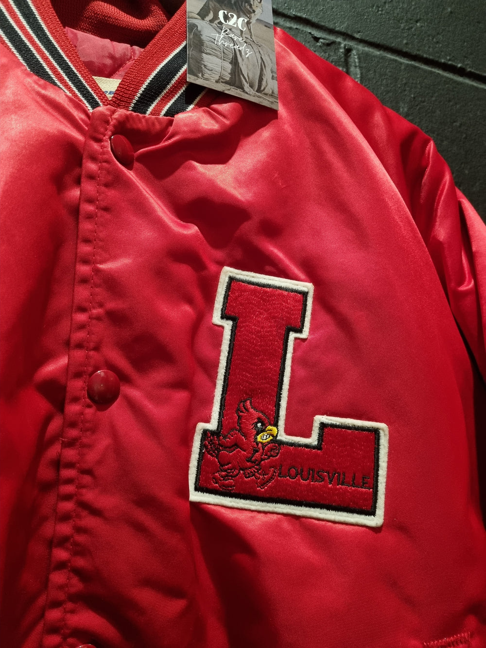 True Vintage Louisville Cardinals NCAA Chalkline Bombers Jacket Large