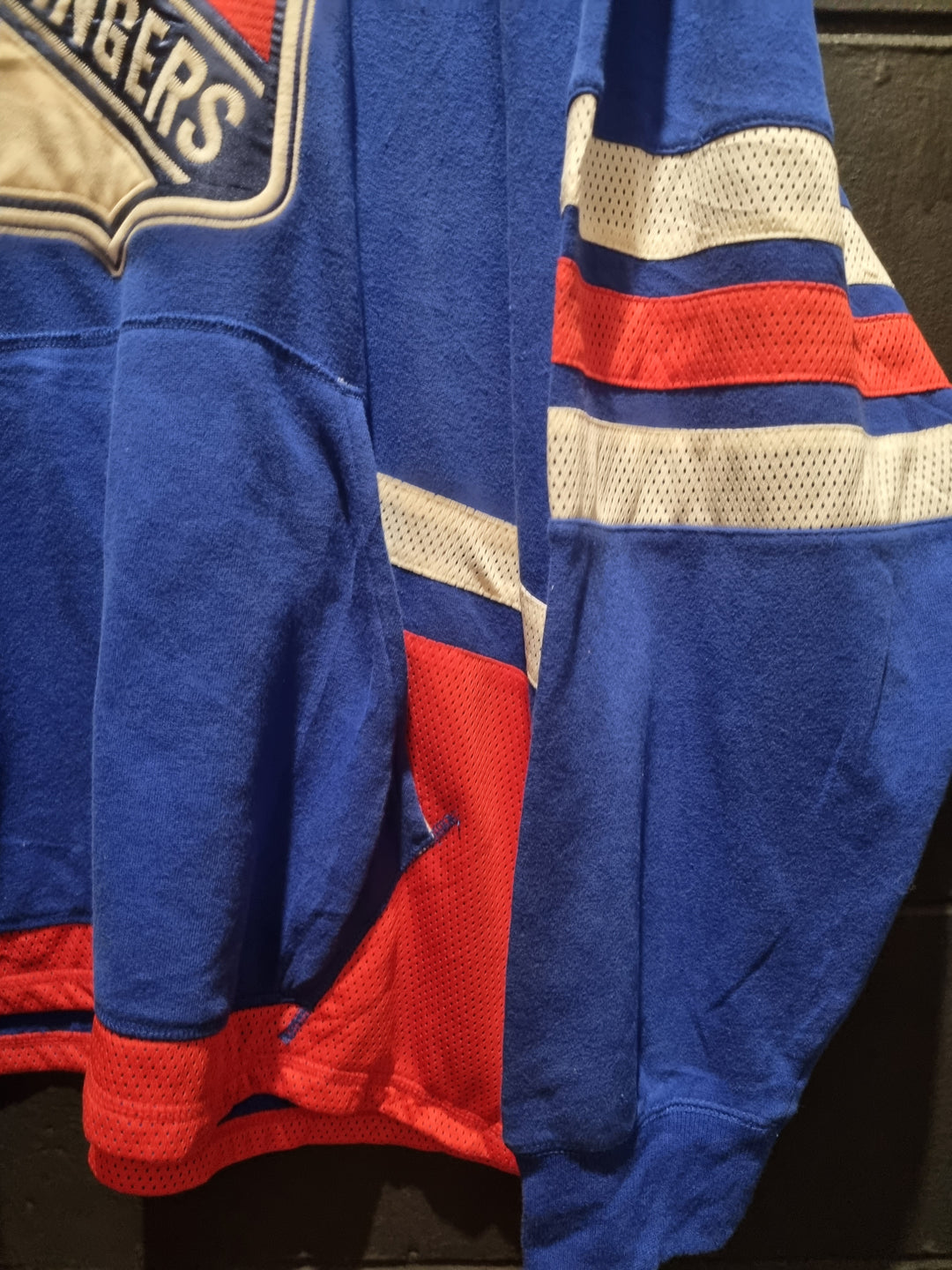 New York Rangers Designer Hockey Jersey Style Hoodie 2XL