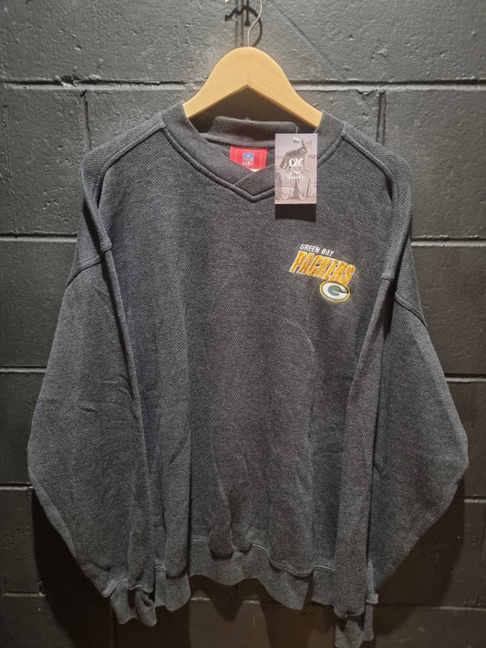 Green Bay Packers Grey Washed NFL Jumper XL