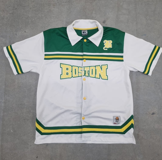 Vintage 1994 Boston Celtics Button Up Collar Jersey Made in Korea 2XL