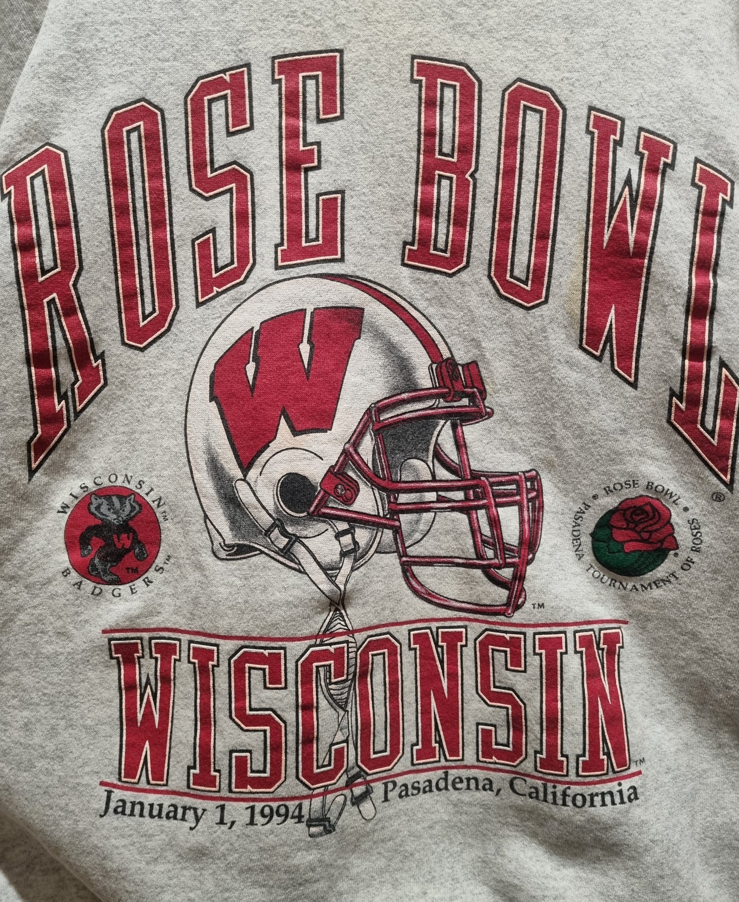 Vintage University of Wisconsin Badgers Football Rose Bowl 1994 Crewneck XL