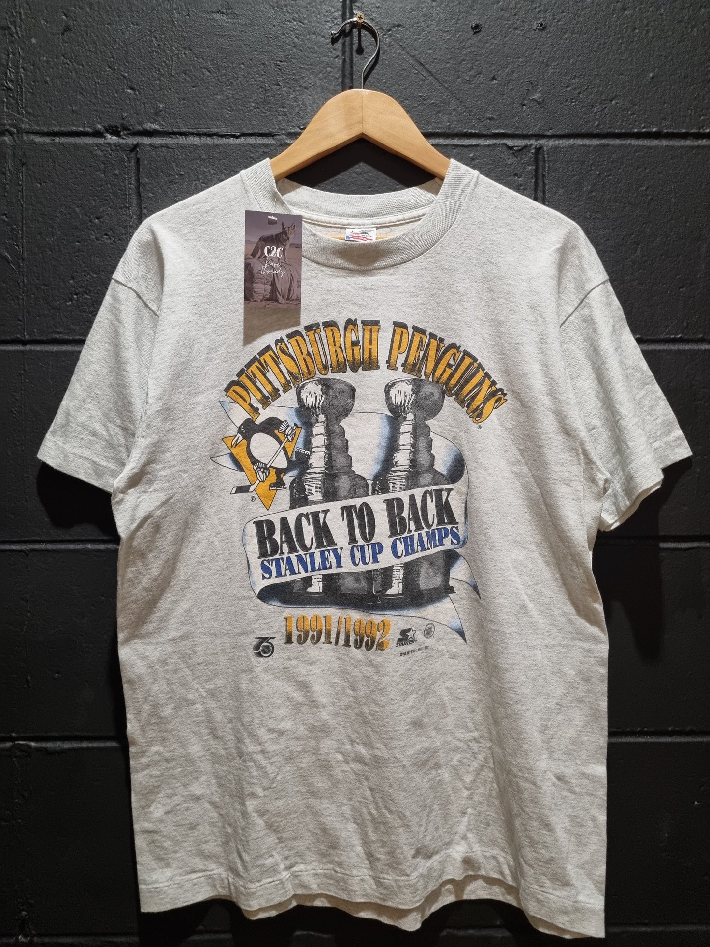 Pittsburgh Penguins Back to Back Stanley Cup Champs 1991 - 1992 Starter Large