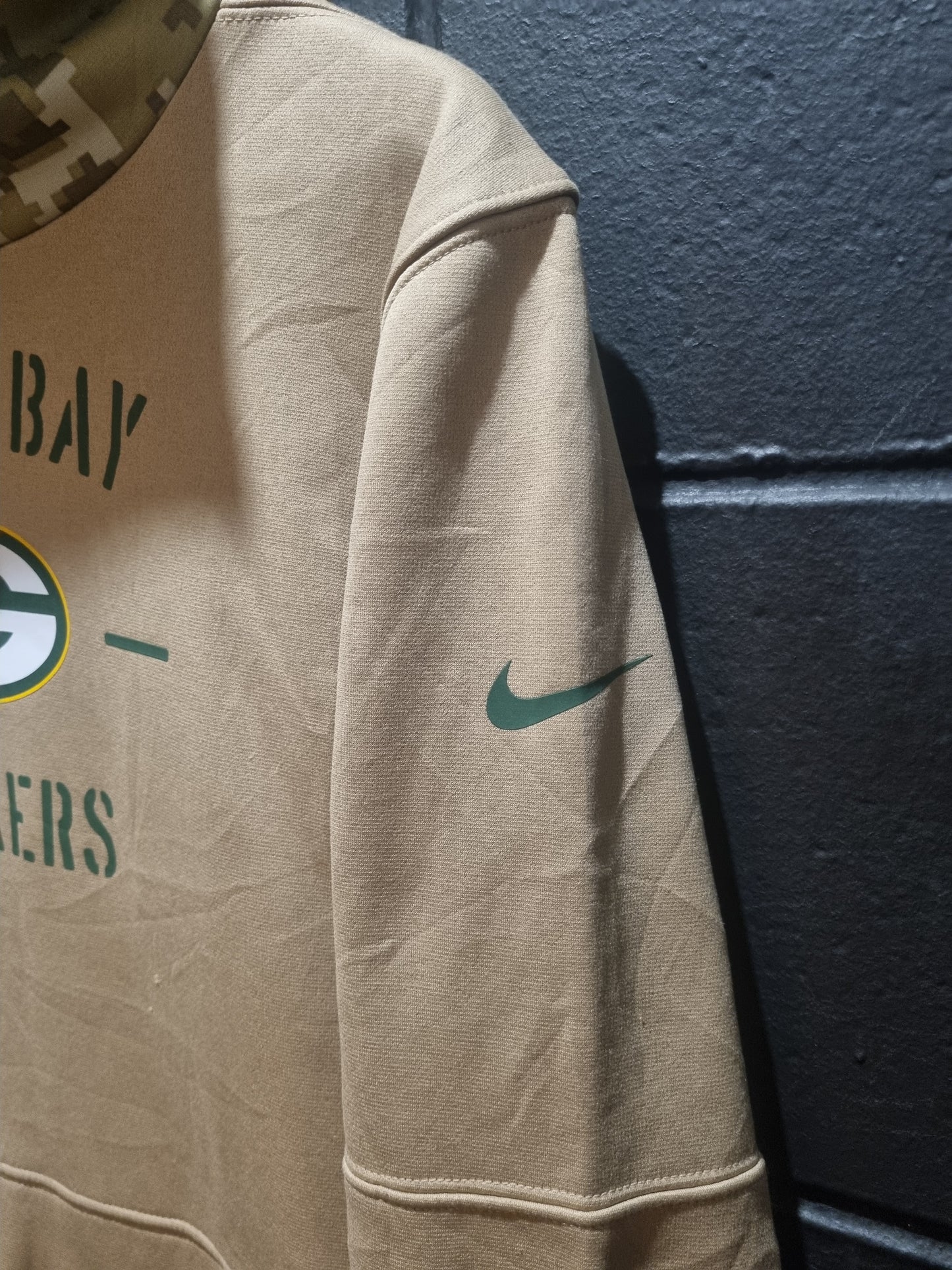 Green Bay Packers Salute to Service Camo Nike Dri Fit Hoodie Medium