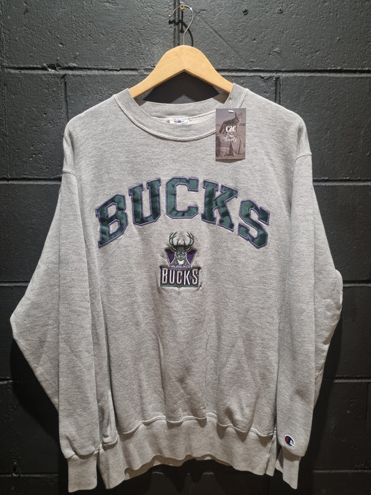 Milwaukee Bucks Sweater Made by Champion Large