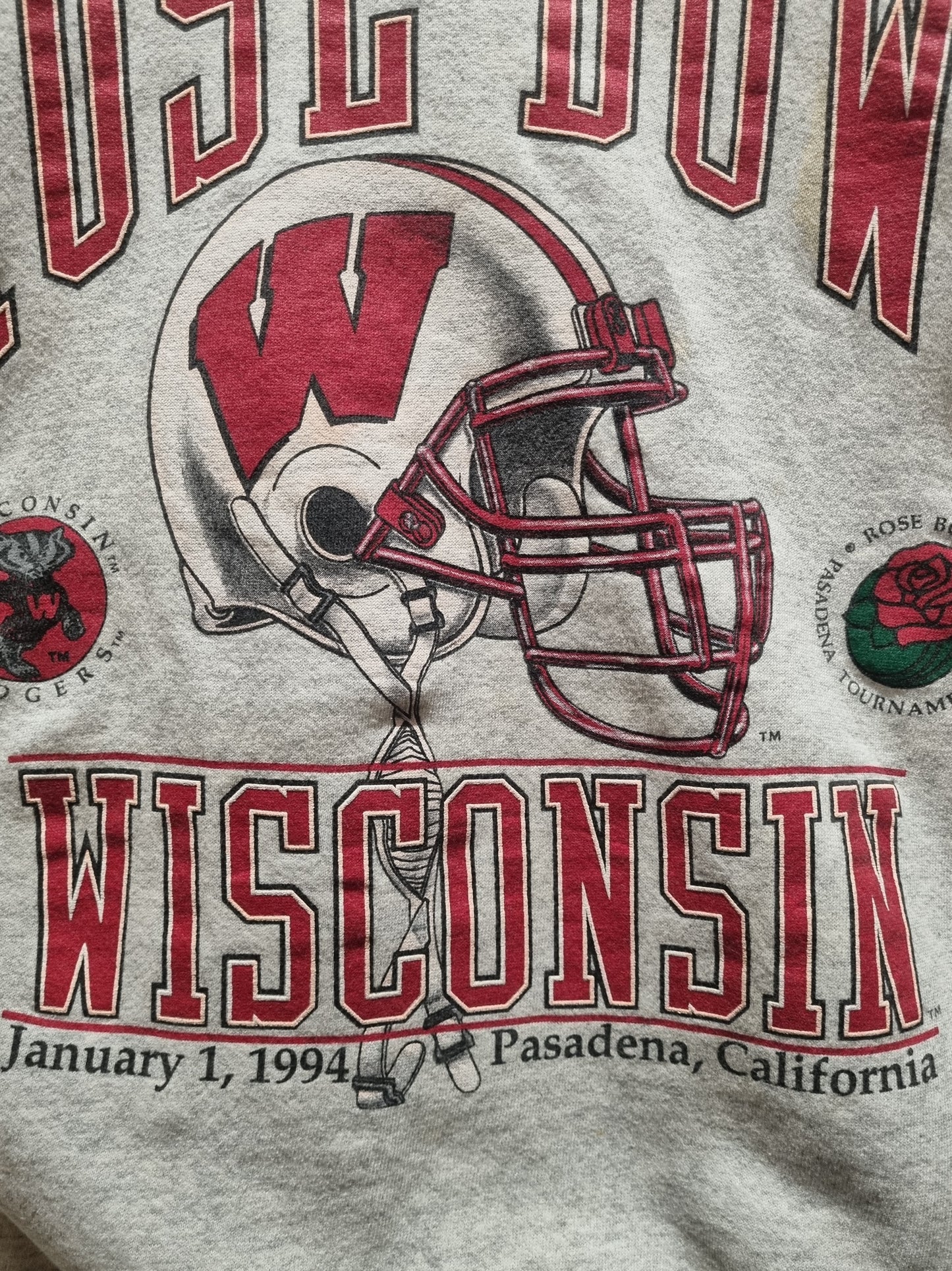Vintage University of Wisconsin Badgers Football Rose Bowl 1994 Crewneck XL