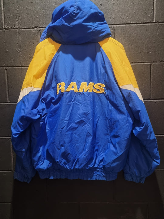 True Vintage St Louis Rams NFL Game Day Turbo Sportswear Puffer Jacket XL