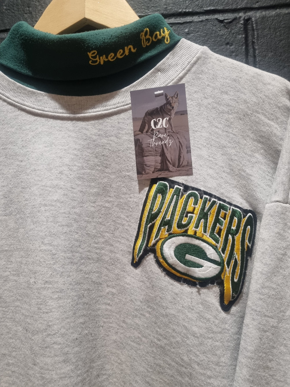 Green Bay Packers Turtleneck Jumper Made in USA Majestic XL