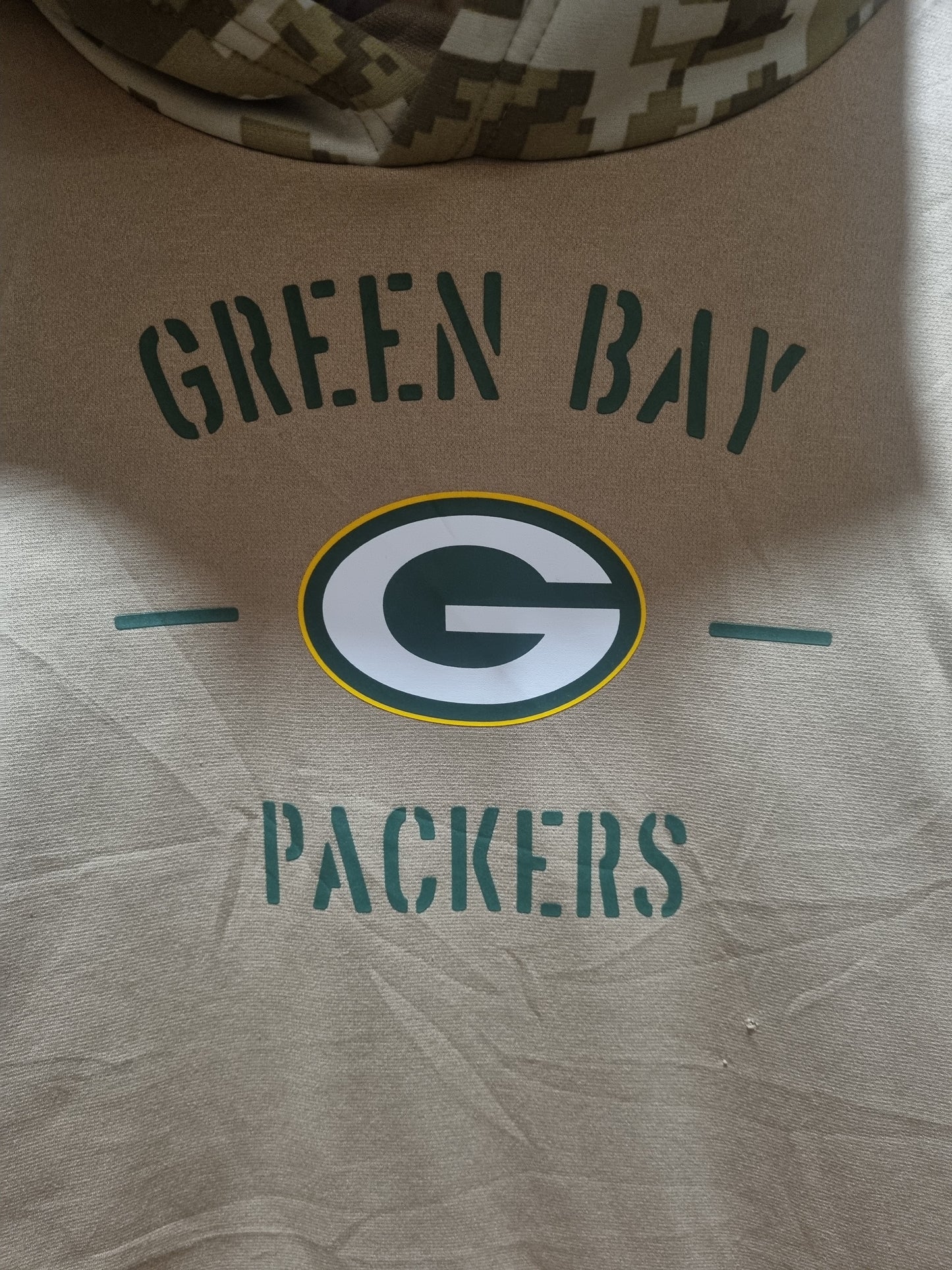 Green Bay Packers Salute to Service Camo Nike Dri Fit Hoodie Medium