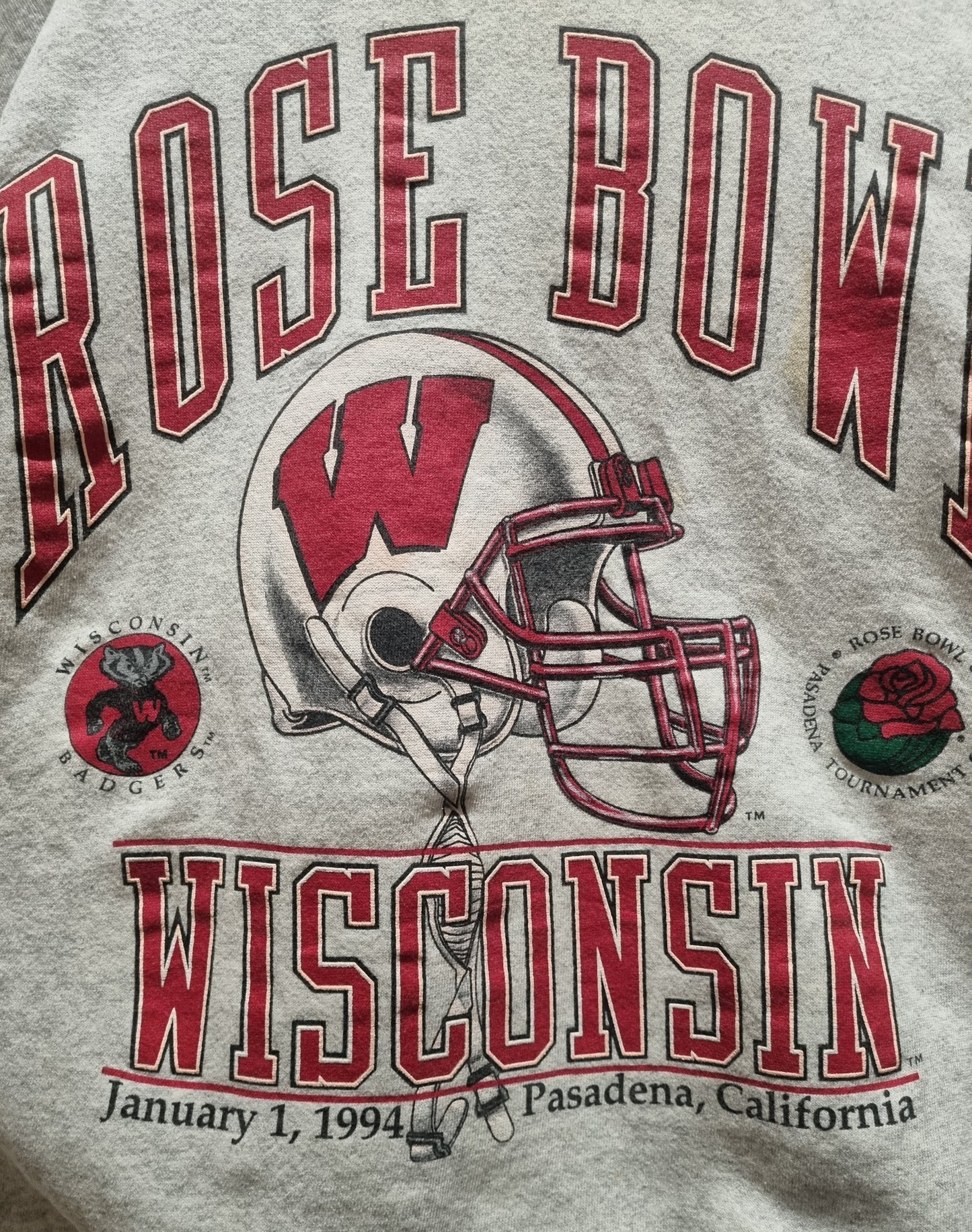 Vintage University of Wisconsin Badgers Football Rose Bowl 1994 Crewneck XL